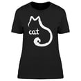 thumbnail image 1 of Cat Head & Tail Silhouette T-Shirt Women -Image by Shutterstock, Female XX-Large, 1 of 2