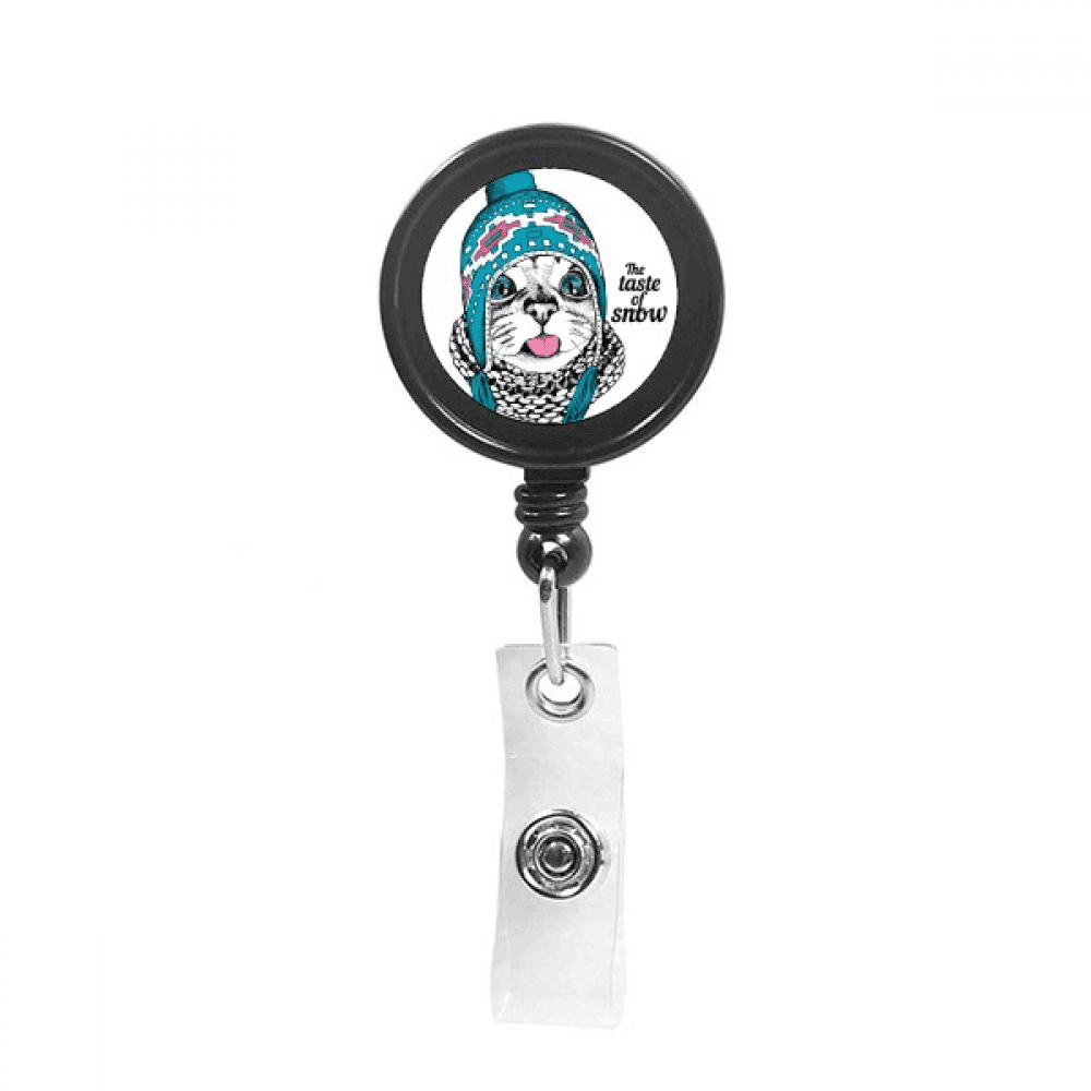 Cat Head The Taste Of Snow Cat Protect Animal Pet Retractable Keychain Badge Holder ID Badge
