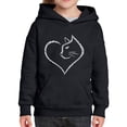 thumbnail image 1 of Cat Heart - Girl's Word Art Hooded Sweatshirt, 1 of 2