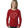 thumbnail image 1 of Cat Heart - Girl's Word Art Long Sleeve T-Shirt, 1 of 2