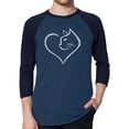 thumbnail image 1 of Cat Heart - Men's Raglan Baseball Word Art T-Shirt, 1 of 2
