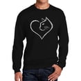 thumbnail image 1 of Cat Heart - Men's Word Art Crewneck Sweatshirt, 1 of 2