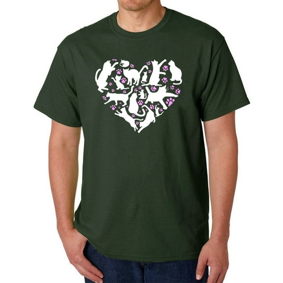Cat Heart - Men's Word Art T-Shirt