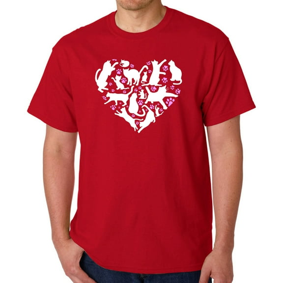 Cat Heart - Men's Word Art T-Shirt