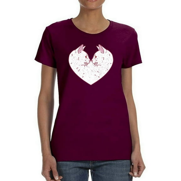 Cat Heart T-Shirt Women -GoatDeals Designs, Female Medium