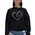 thumbnail image 1 of Cat Heart - Women's Word Art Crewneck Sweatshirt, 1 of 2