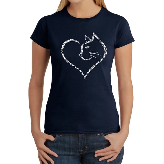 Cat Heart - Women's Word Art T-Shirt