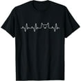 thumbnail image 1 of Cat Heartbeat Love Cats Women's Girls Cat Lover T-Shirt men and women can wear, black, white, gifts, 1 of 4