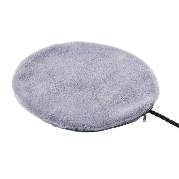 Cat Heating Pad, 12" Round Pet Heating Pad,Cat Blankets for Indoor Cats Smart 3-Level Temperature Control Plush Fabric Cover Warm Pads