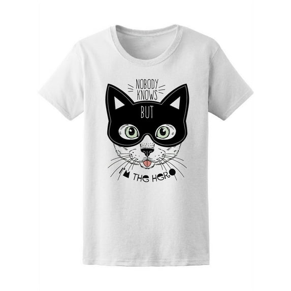 Cat Hero Hand Drawn T-Shirt Women -Image by Shutterstock, Female XX-Large