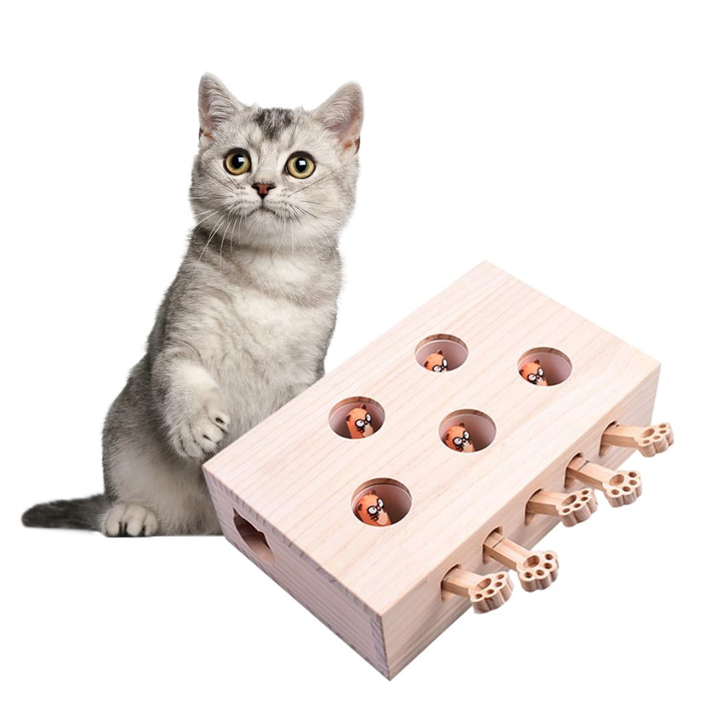 Cat Hit Gophers Toys Interactive Exercise Toys Wood Puzzle Box, Novelty , doll