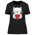 thumbnail image 1 of Cat Holding Heart Tee Women's -Image by Shutterstock, 1 of 2