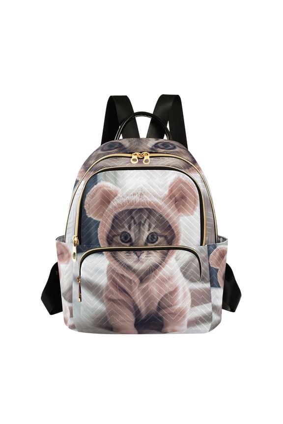 Cat Hoodie Bed Travel Laptop Backpack Casual Daypack Lightweight Bookbag Compartment for Business