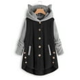 thumbnail image 1 of Cat Hoodie with Ears,Fleece Jacket Women Cat Ear Cap Plush Tops Fashion Animal Print Loose Plus Size Zipper Long Sleeve Pullover Sweaters Warm Outwears 2024, 1 of 6