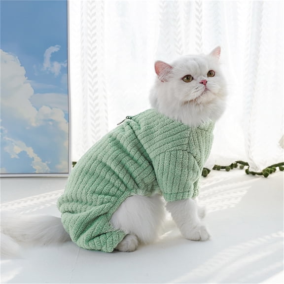 Cat Hoodie, Fashion Graphic Print Pet Sweatshirt for Small Medium Dogs, Cute Casual Apparel for Daily Walk & Outdoor Adventure. Green XL