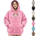 thumbnail image 1 of Cat Hoodie Pet Pouch Hoodie Pet Carrier Hoodie Oversize Hoodies with Kangaroo Large Pocket Kitten Puppy Carrier Holder Sweatshirts Fall for Women, 1 of 5