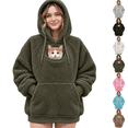 thumbnail image 1 of Cat Hoodie Pet Pouch Hoodie Pet Carrier Hoodie Oversize Hoodies with Kangaroo Large Pocket Kitten Puppy Carrier Holder Sweatshirts Fall for Women, 1 of 5