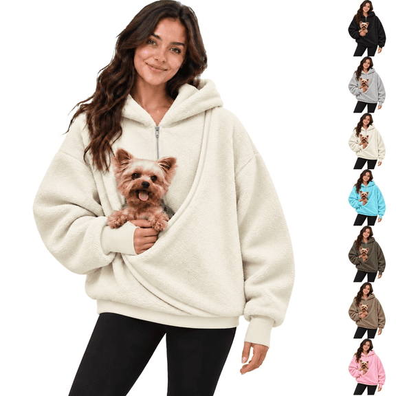 Cat Hoodie Pet Pouch Hoodie Sweatshirt with Pouch for Dog Fleece Kangaroo Pocket Dog Carrier Sweatshirts