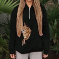 thumbnail image 1 of Cat Hoodie with Pouch Pet Carrier Hoodies Kangaroo Pocket Dog Sweatshirt Unisex Oversized Fit Pet Rest Holder Pullover Pet Walking Casual Fall Winter Daily Wear, Vacation, Travel, 1 of 4