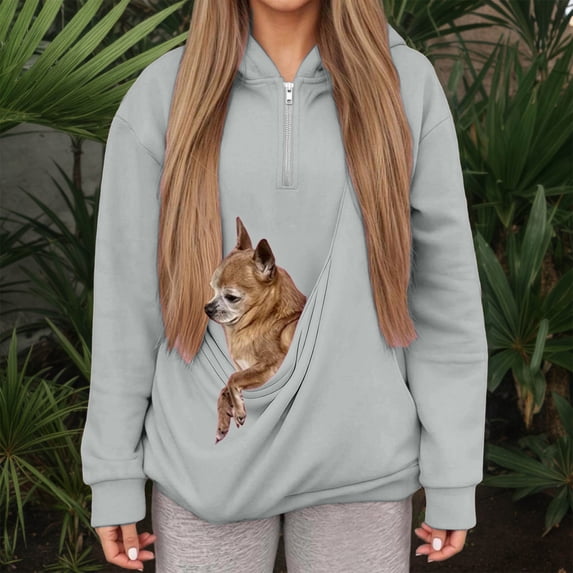 Cat Hoodie with Pouch Pet Carrier Hoodies Kangaroo Pocket Dog Sweatshirt Unisex Oversized Fit Pet Rest Holder Pullover Pet Walking Casual Fall Winter Daily Wear, Vacation, Travel