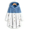 thumbnail image 1 of Cat Hoodie with Ears,Plus Size Fleece Jacket Women Cat Ear Cap Plush Tops Solid Color Loose Button Long Sleeve Pullover Sweaters Warm Outwears 2023, 1 of 4
