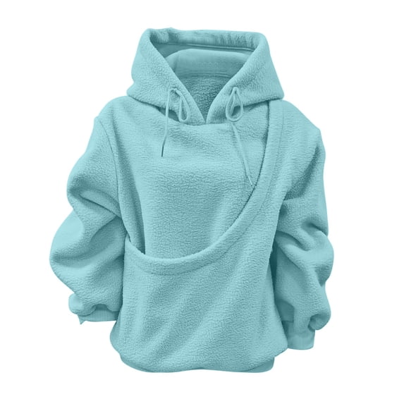 Cat Hoodie with Pouch Kangaroo Pouch Hoodie for Dogs Cats Pet Long Sleeve Hooded Pullover Animal Holder Sweatshirt Sky Blue L