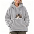 thumbnail image 1 of Cat Hoodie with Pouch Pet Carrier Hoodies Cat Hoodie with Pouch Fall Winter Kangaroo Pocket Dog Pouch Sweatshirts for Dog Fleece Kangaroo Pocket, 1 of 2
