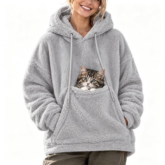 Cat Hoodie with Pouch Pet Carrier Hoodies Cat Hoodie with Pouch Fall Winter Kangaroo Pocket Dog Pouch Sweatshirts for Dog Fleece Kangaroo Pocket
