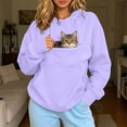 thumbnail image 1 of Cat Hoodie with Pouch Pet Hoodies Lightweight Hooded Sweatshirt Light Purple 2XL, 1 of 7