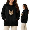 thumbnail image 1 of Cat Hoodie with Pouch, Pet Pouch Hoodie for Women with Kangaroo Pocket, 1 of 6