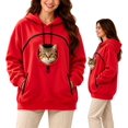 thumbnail image 1 of Cat Hoodie with Pouch, Pet Pouch Hoodie for Women with Kangaroo Pocket, 1 of 6