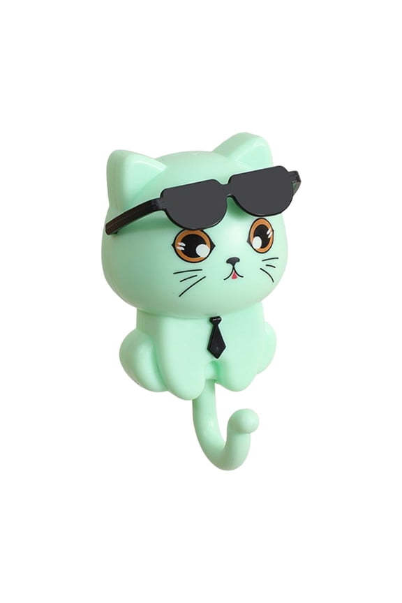 Cat Hooks Key Holder Wall Mounted Coat Hook Durable Multipurpose Sunglasses Design Cute Pet Home Entryway Organizer