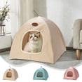 thumbnail image 1 of Cat House Cave Teepee Portable Indoor Outdoor Pet Tent | Durable Polyester | Foldable Shelter | Ventilated Design | Non-Slip Bottom | 35x35x35 cm | Lightweight, 1 of 6