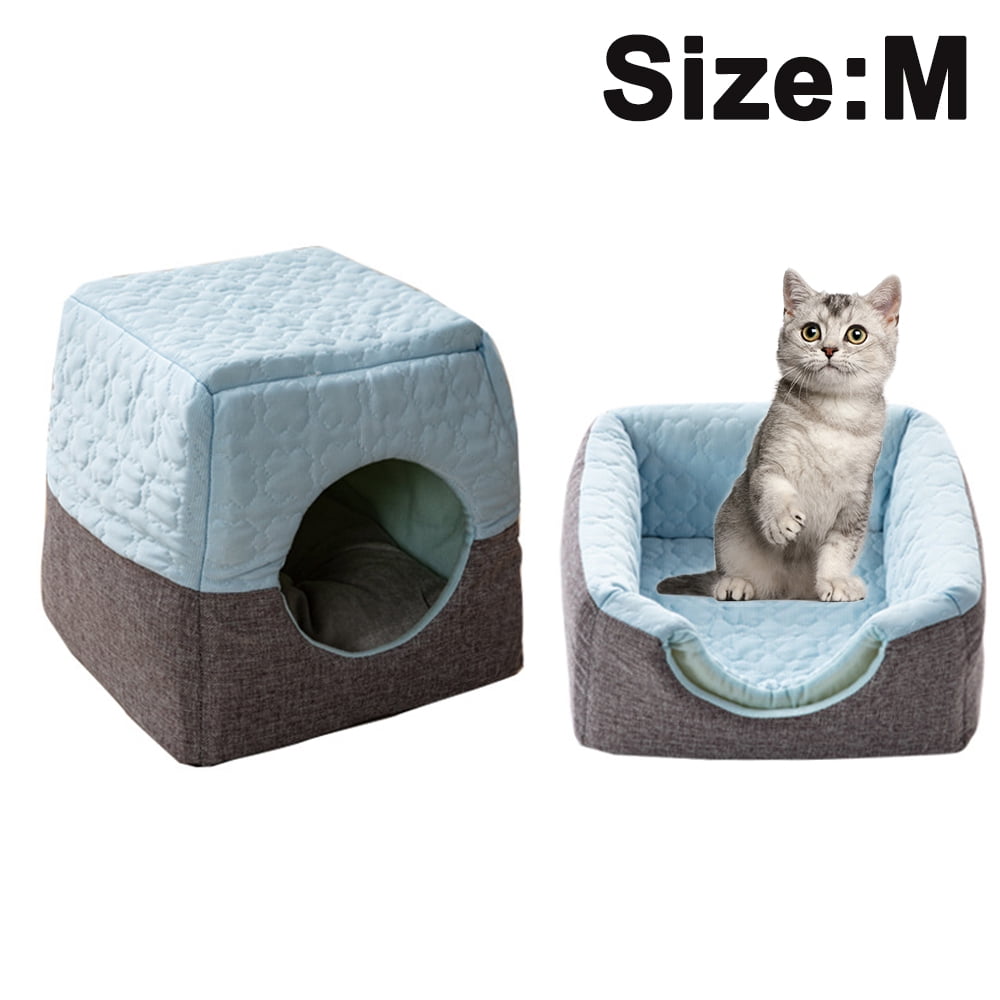 Cat House Cube Small Dog Cubes for Indoor Cats Folding Cat Ottoman, Cat  Cave, Stackable Cat Condo for Kitten, with Removable Soft Sleeping  Bed,Light