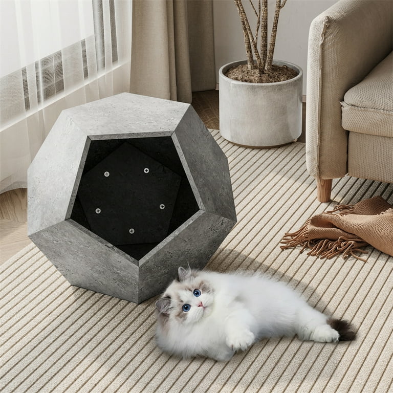 Cat House For Indoor Cat Houses Condos With Large Area Hideaway Cave Wooden Pet Bed Side Table Nightstand For Living Room Walmart