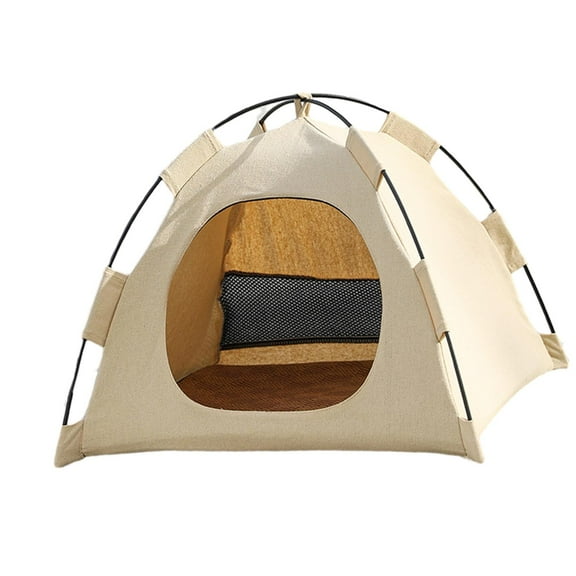 Cat House Handmade Kennel Soft Indoor Cats Pet Tent Nest for Household Kitty Yellow L