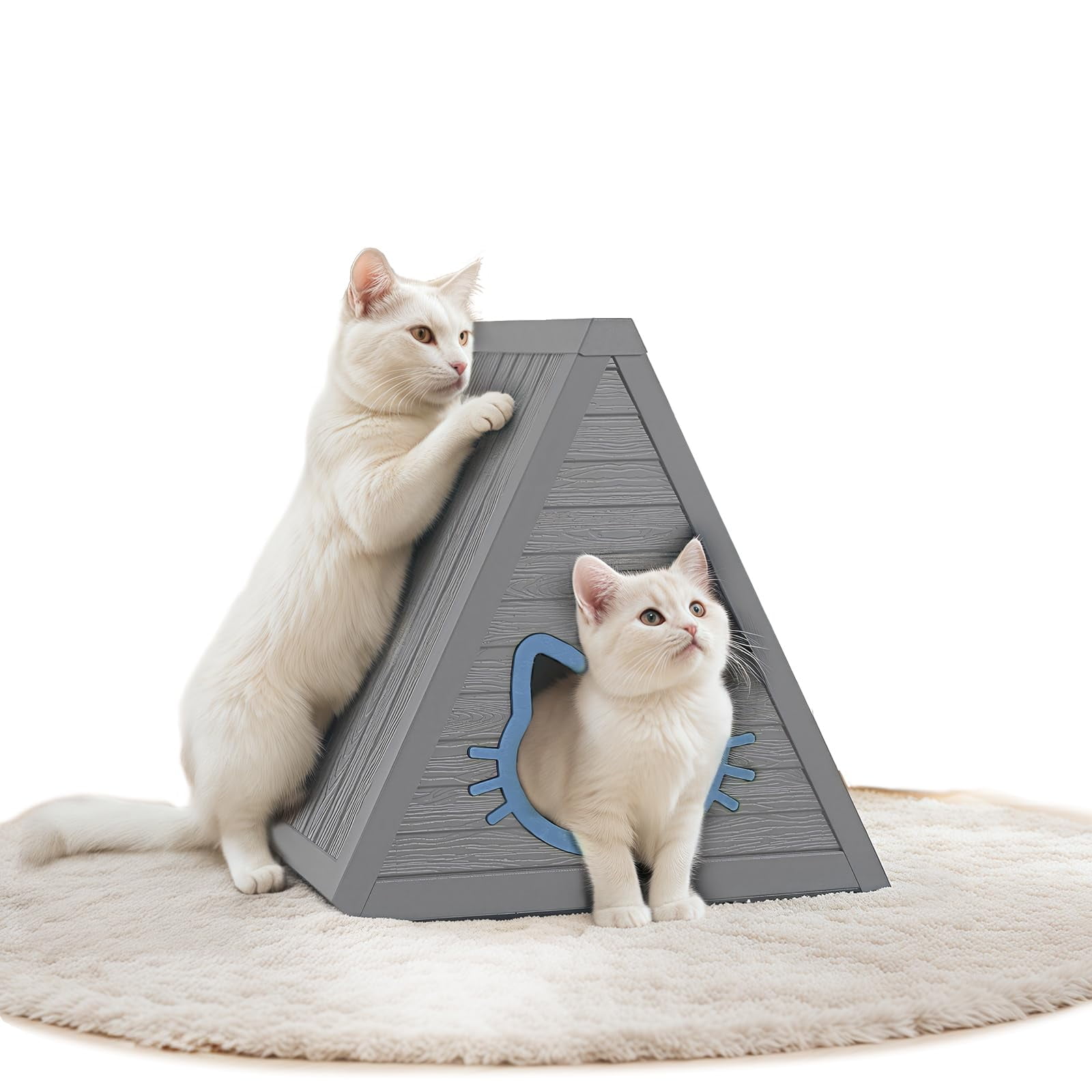 Cat House for Indoor & Outdoor Use - Spacious Weatherproof Shelter for Cats, Feral Cats - Easy to Install & Clean - Ideal for Home, Balcony (23.82 * 25.59 * 25.67 Inches)