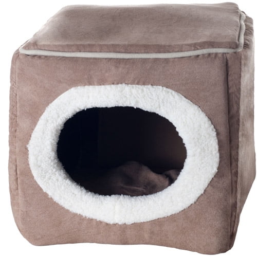 Cat House Plush Enclosed Cat Bed with Removable Cushion Foam Pet
