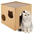 thumbnail image 1 of Cat House Scratcher Box Cat Cardboard House with Scratch Pad for Kitties, Kittens for Cat Birthday, 1 of 9