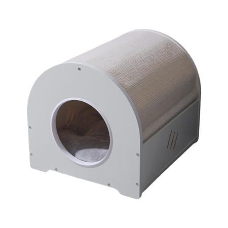 Cat House Wooden Cat Nest Cattery Cat Furniture Portable Sleeping Bed with Removable Cushion Cat Bed Cave Pet Bed for Kitty Small Animals Beige