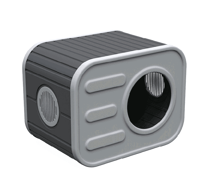 FICARTS Cat House for Indoor & Outdoor Cats - Resin Weatherproof Shelter with Camera - Shaped Design, Versatile for Home & Yard Use