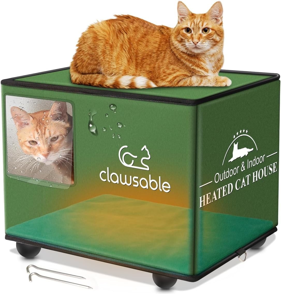 Cat House for Outdoor Cats in Winter, Extremely Waterproof & Easy