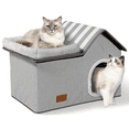 thumbnail image 1 of Cat House with Cat Bed,Large Cat Houses for Indoor Cats Condo,2-in-1 Cat Condo Pet Bed for Kitten and Small Cat, Grey, 1 of 6