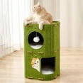 thumbnail image 1 of Cat Houses for Indoor Cats, 2-Storey Large Cat Bed Cave, Felt Covered Cats Tunnel Condo, Cat Tent Hideaway for Cat Quiet Naps & Interactive Play, Easy Install and Fold, 15x15x24in,Green, 1 of 7