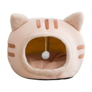 Cat Houses for Indoor Cats Cat Bed Cave, Soft Plush Fur Kitten Bed, Fluffy Pet Cave Non-Slip, Anti Anxiety for Small Dogs Kittens dogs's Nests Dog's Nests Pet Mat
