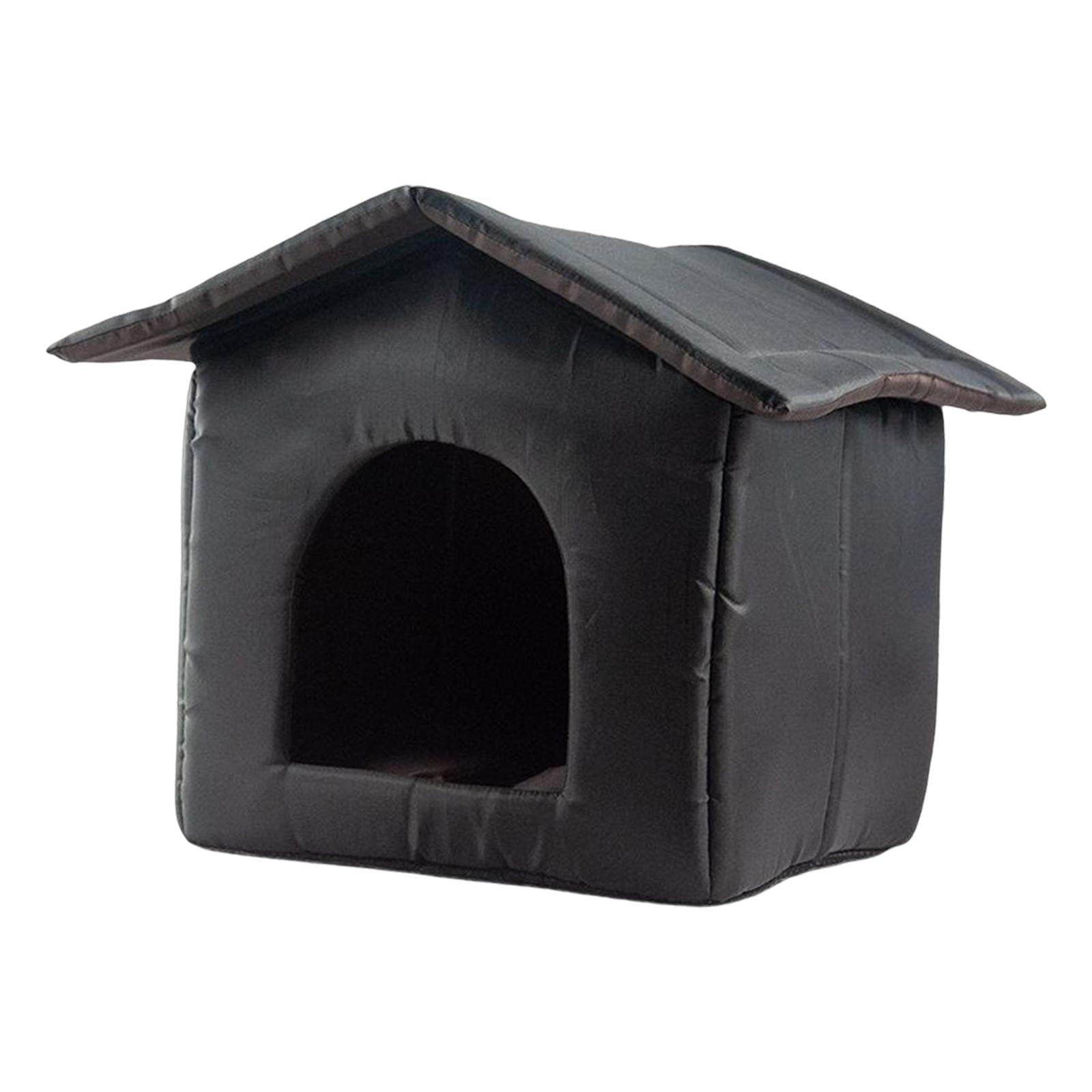 Cat Houses for Outdoor Cats, Kitty Shelter Foldable Feral Pet Kennel Cave House Stray Cats Shelter Small Cat Dog Tent Cabin , Black