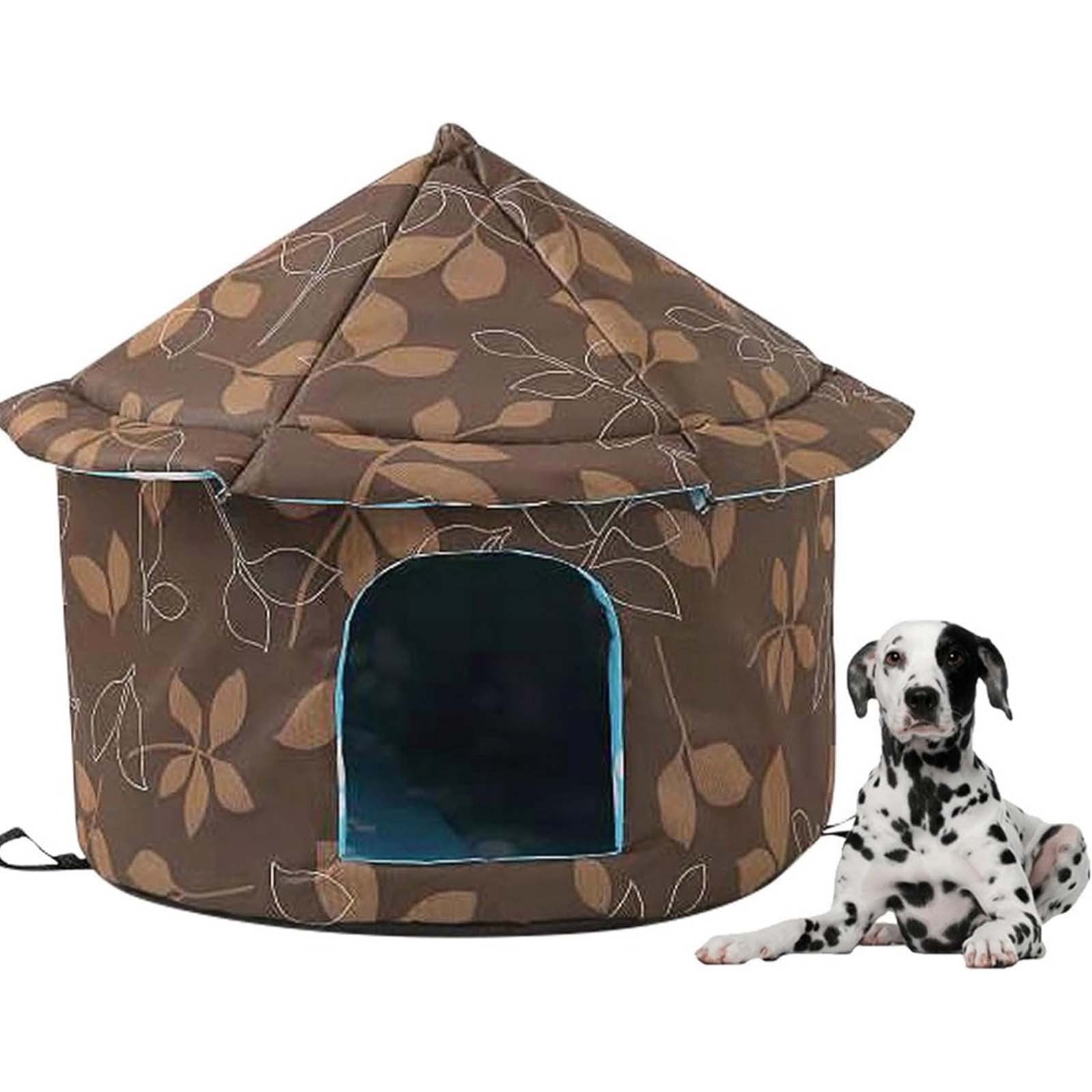 Cat Houses for Outdoor Cats Winter Padded Shelter 35-45cm, Foldable Stray Cat House with Sunscreen, Warm Indoor/Outdoor Pet Bed
