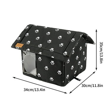 Cat Houses for Outdoor Stray Cats Shelter Weatherproof Outside Cat House Indoor Foldable Pet Cave with Tent Stakes for Wild Animal Dogs(Paw Style)