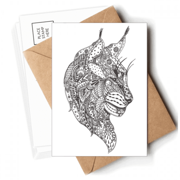 Cat Human Paint Quiet Art Deco  Fashion Postcards Envelopes Blank Note Cards Mailing