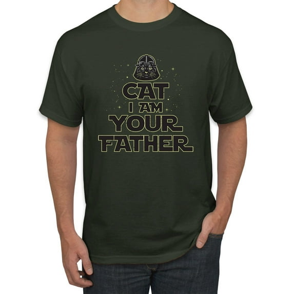 Cat I Am Your Father Cat Lover Men's Graphic T-Shirt, Forest Green, Small